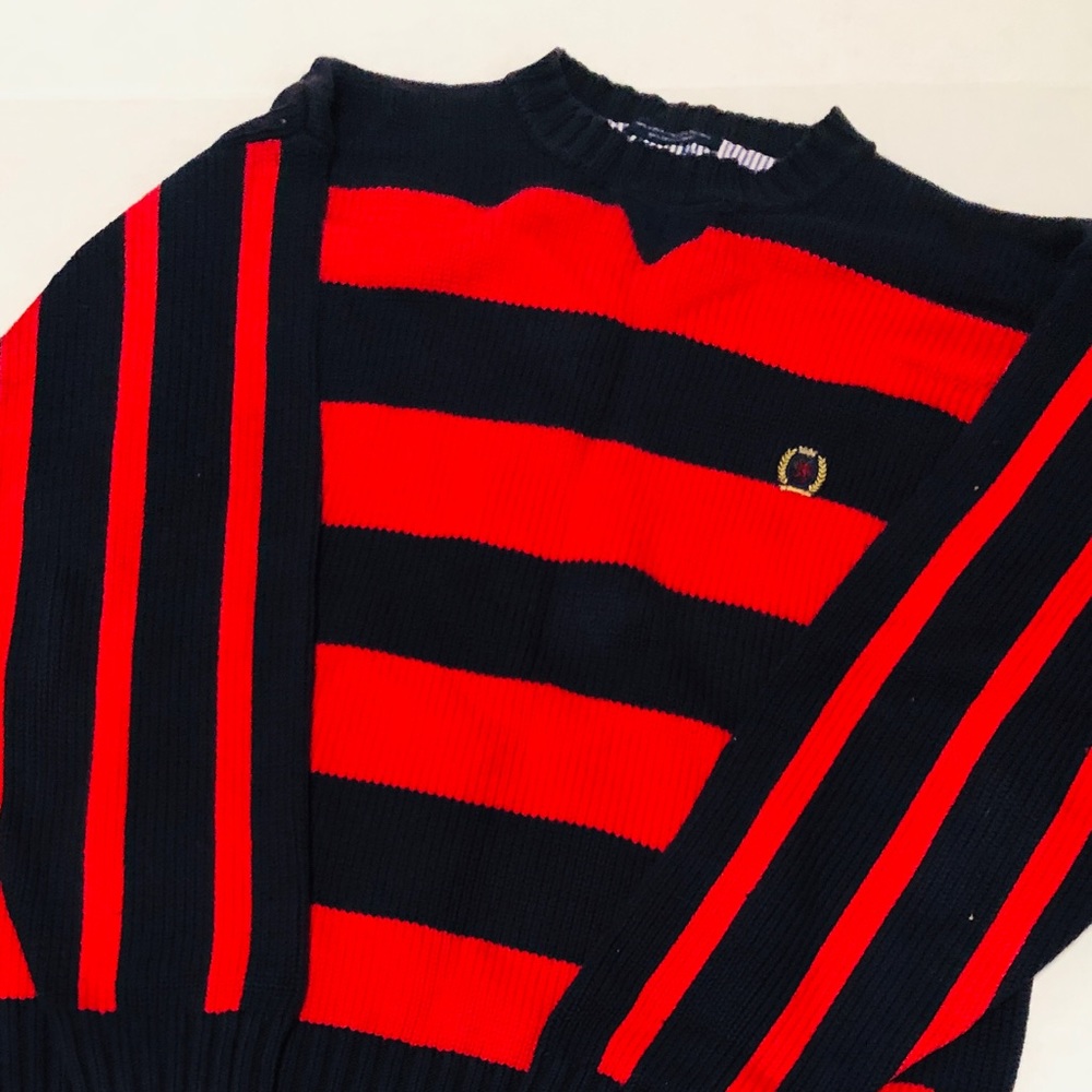 Vintage Tommy Hilfiger Striped Sweatshirt Sz XL